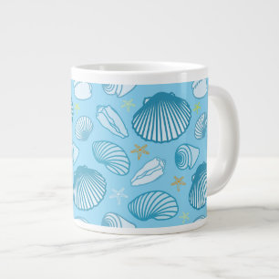 Ocean Blue Pattern Large Coffee Mug