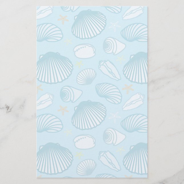 Ocean Blue Pattern Stationery (Front)