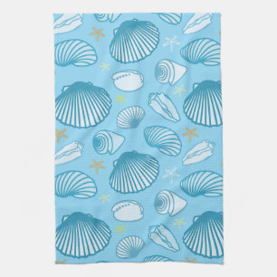 Ocean Blue Pattern Tea Towel