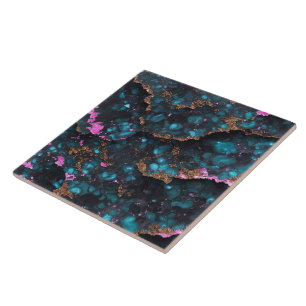 Ocean Blue Pink Gold Marble Popular Collection Ceramic Tile