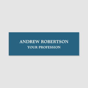 Ocean Blue Plain Elegant Minimalist Simple Trend Name Tag