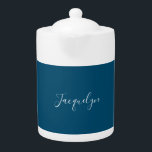 Ocean Blue Plain Elegant Modern Calligraphy Name<br><div class="desc">This Simplicity style is everything. Simple but truly makes a professional beautiful statement.</div>