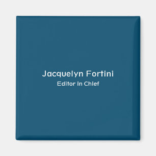 Ocean Blue Plain Elegant Modern Minimalist Magnet