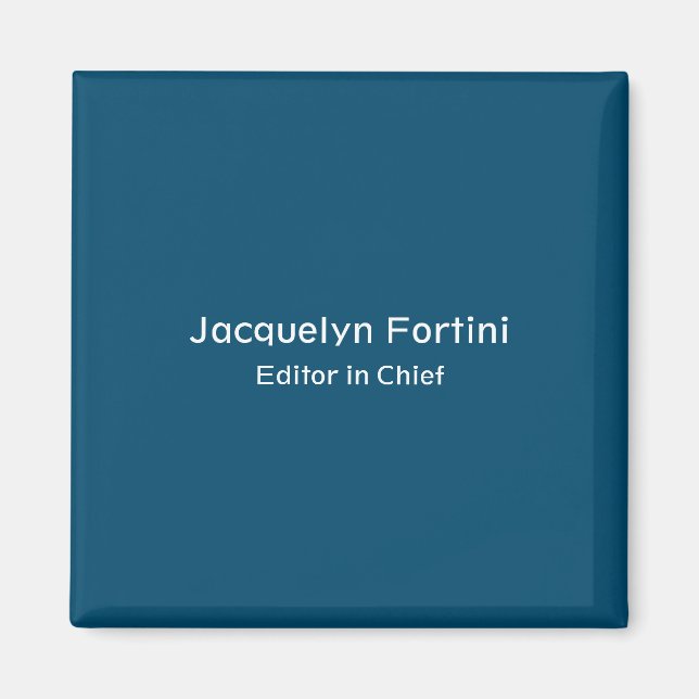Ocean Blue Plain Elegant Modern Minimalist Magnet (Front)