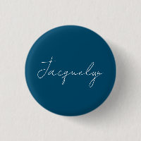 Ocean Blue Plain Elegant Modern Minimalist Name