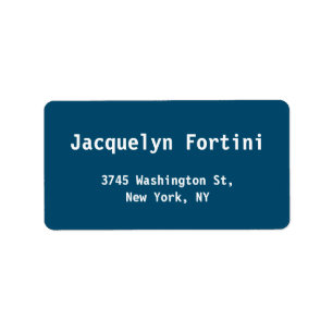 Ocean Blue Plain Elegant Modern Minimalist Simple Label