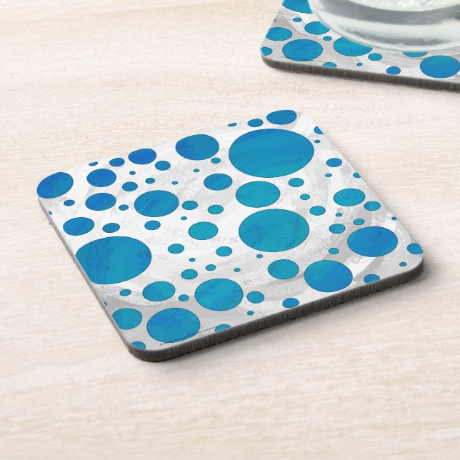 Ocean Blue Polka Dots Coaster (Left Side)
