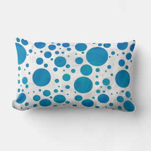 Ocean Blue Polka Dots Lumbar Cushion