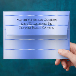 Ocean Blue Ribbon Bridal Shower or Wedding Envelope