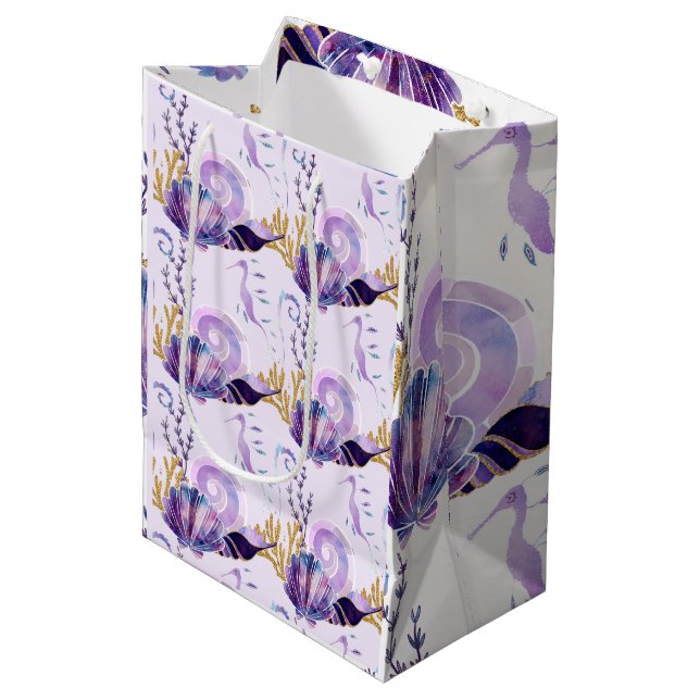Ocean Blue sea Medium Gift Bag (Front Angled)