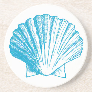 Ocean Blue Seashell Coaster