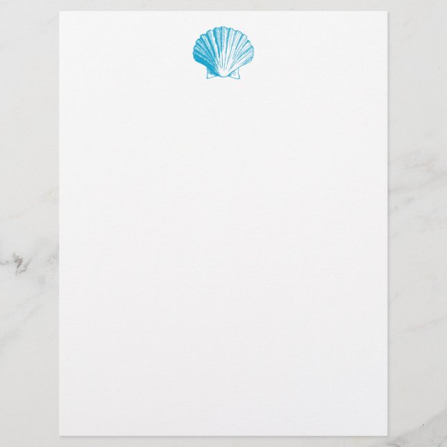 Ocean Blue Seashell Letterhead (Front)