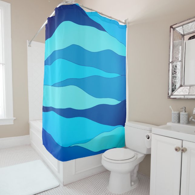 Ocean Blue Shower Curtain (In Situ)