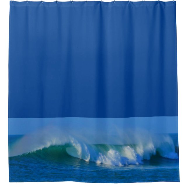 Ocean blue shower curtain customised. (Front)