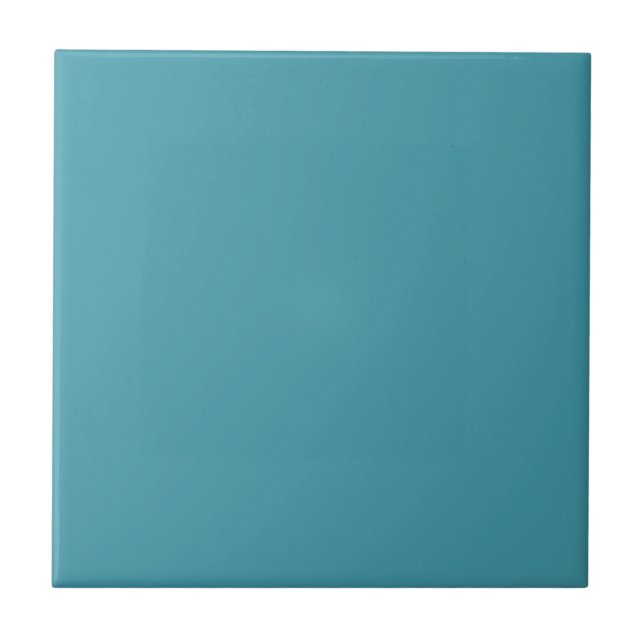 Ocean Blue Solid Colour | #449cad Ceramic Tile (Front)