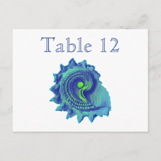 Ocean Blue Spiral Sea Shell Reception Table Number Postcard