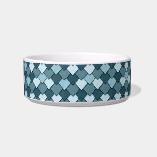 Ocean Blue Square and Diamond Pattern Bowl