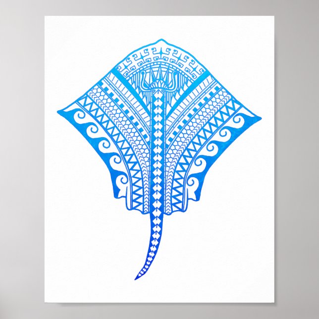 ocean_blue_sting_ray poster (Front)