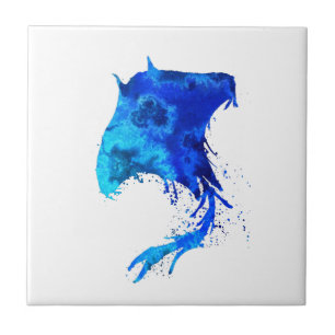 Ocean Blue Stingray Ceramic Tile