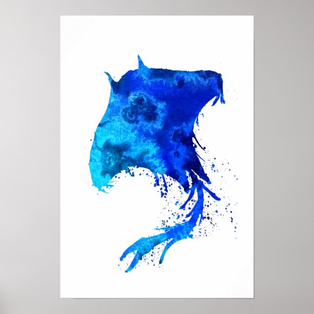 Ocean Blue Stingray Poster (Front)