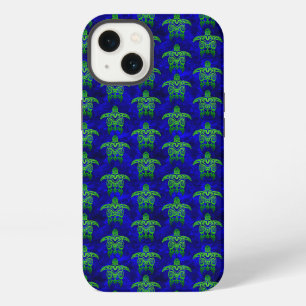 Ocean Blue Tribal Green Sea Turtles iPhone 13 Case