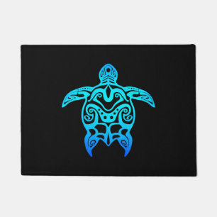 Ocean Blue Tribal Hawaiian Sea Turtle Doormat