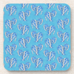 Ocean Blue Tribal Tattoo Manatees Coaster