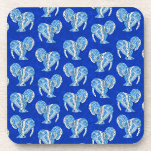 Ocean Blue Tribal Tattoo Manatees Coaster