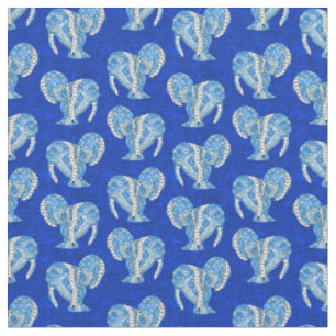 Ocean Blue Tribal Tattoo Manatees Fabric