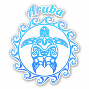 Ocean Blue Tribal Turtle Aruba