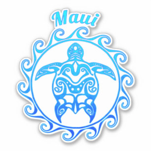Ocean Blue Tribal Turtle Maui