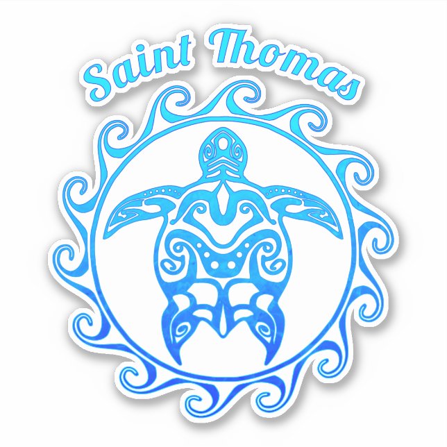 Ocean Blue Tribal Turtle Saint Thomas (Front)