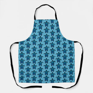 Ocean Blue Tribal Turtles Apron