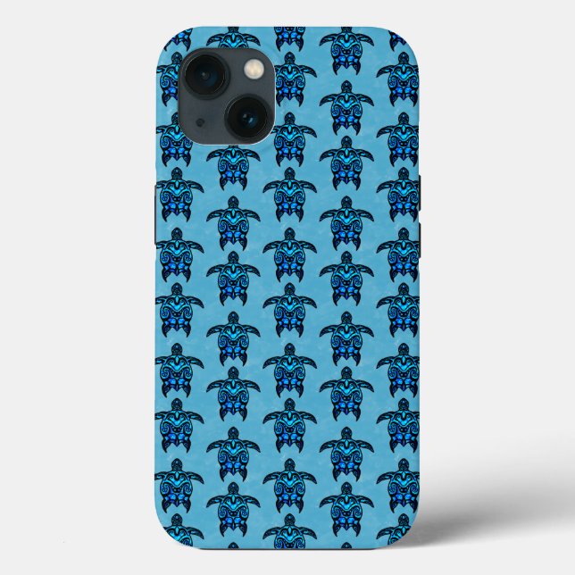 Ocean Blue Tribal Turtles Case-Mate iPhone Case (Back)