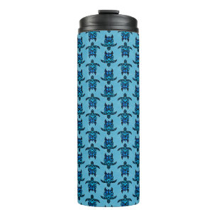 Ocean Blue Tribal Turtles Thermal Tumbler