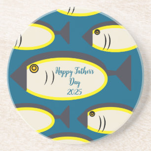 Ocean Blue Tuna Fish Marine Animal Father's Day Coaster