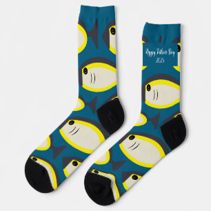 Ocean Blue Tuna Fish Marine Animal Father's Day Socks