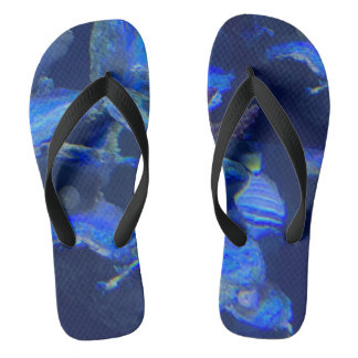 Ocean Blue Water Marble Summer Beach Flip-Flops Thongs