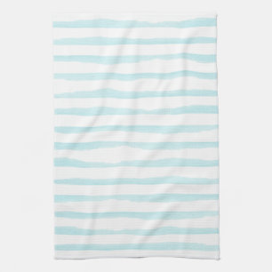 Ocean blue watercolor stripe Kitchen Towels