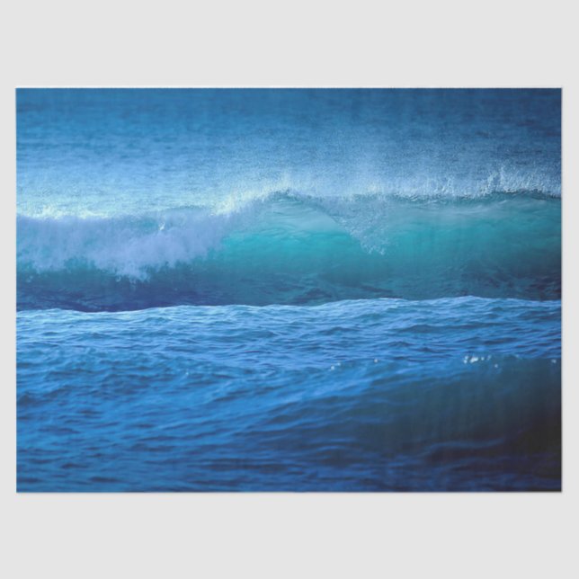 Ocean Blue Wave 4 20x30  Decoupage Tissue Paper (Front)