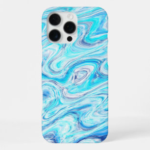 Ocean Blue Wave Marble Texture Abstract Liquid iPhone 16 Pro Max Case
