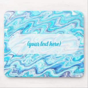 Ocean Blue Wave Marble Texture Abstract Liquid Mouse Pad