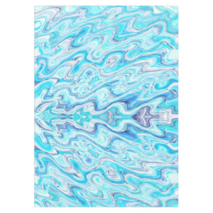 Ocean Blue Wave Marble Texture Abstract Liquid Tablecloth