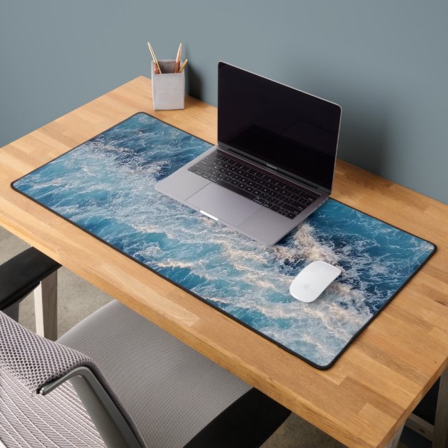 Ocean Blue Waves Desk Mat (Office 2)