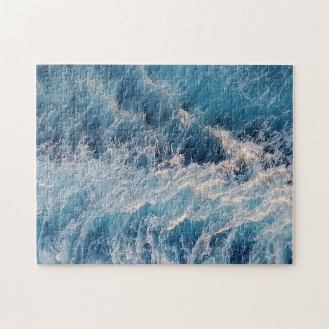 Ocean Blue Waves Jigsaw Puzzle (Horizontal)