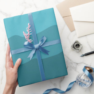 Ocean Blue Waves Minimal Beach Vibes Wrapping Paper