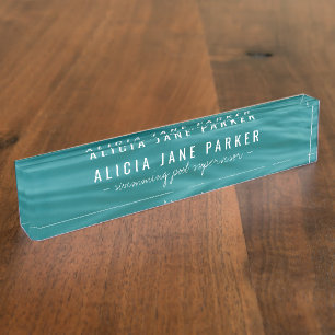 Ocean blue waves swimming pool supervisor nameplate