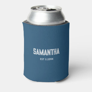 Ocean Blue &white monogram name Cooler