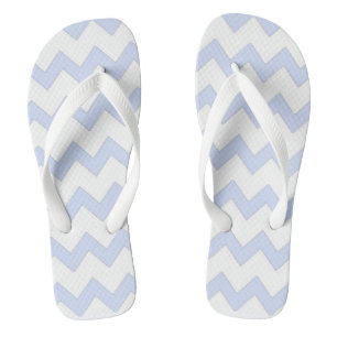 Ocean blue zigzag chevron design pastel blue thongs