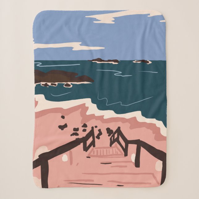 Ocean Blues Sherpa Blanket (Front)